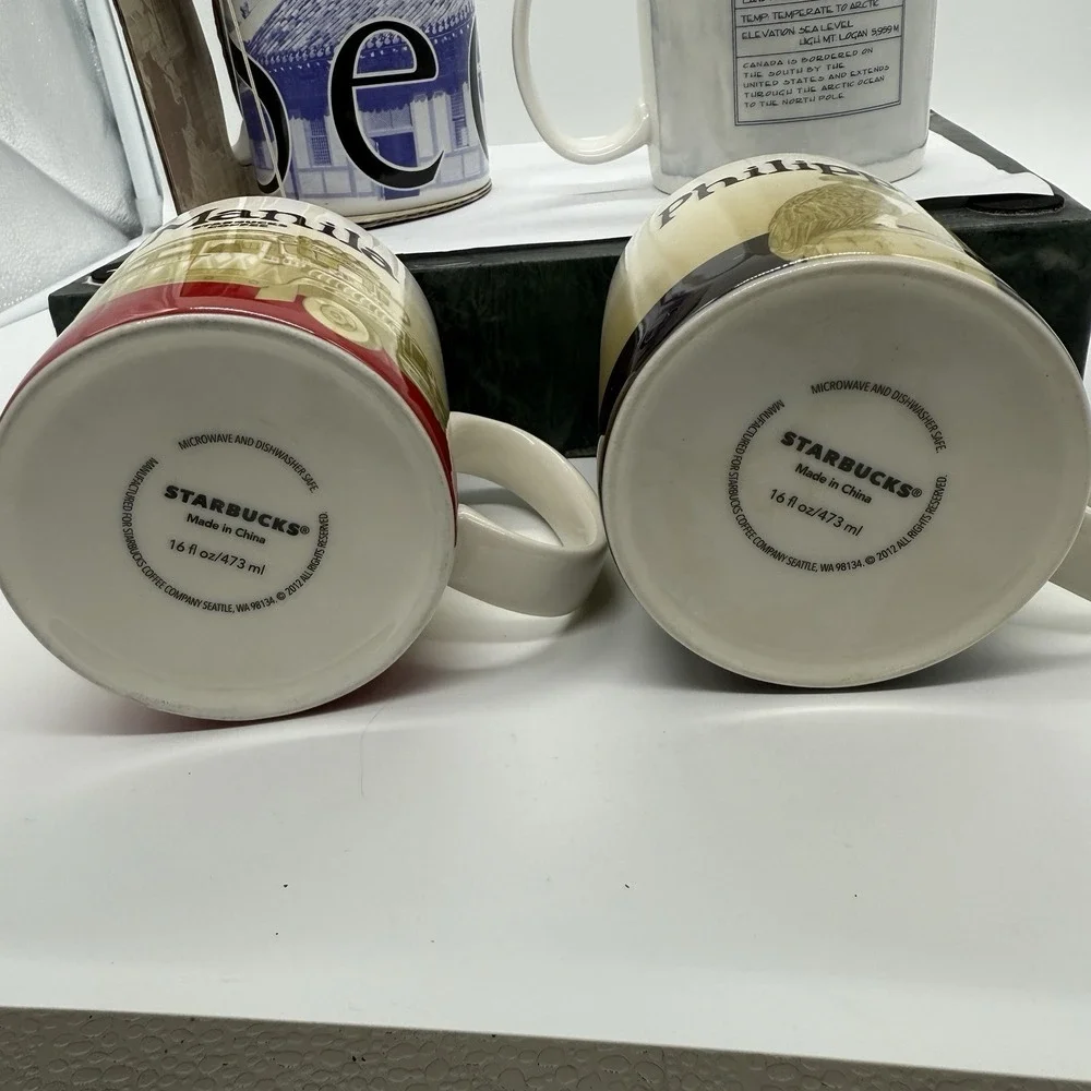 Starbucks City Mug Lot 4 Manila Philippines Canada Seoul Coffee Cups 2000-2012